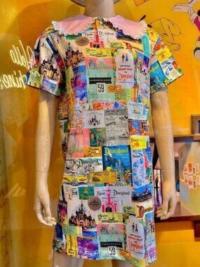 Disney 100 Eras Vintage Collection Disneyland Poster Dress Womens Medium